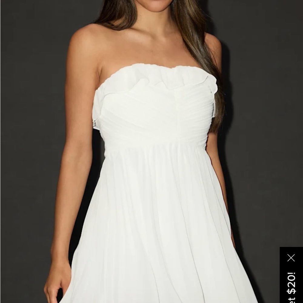 Lulu's White Strapless Dress